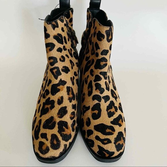 Cole Haan Women Kimberly Waterproof Leopard Print Ankle Bootie 6B Real Fur NWOB - Picture 4 of 14